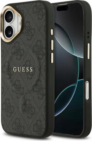 Guess Handyhülle GUESS Case für iPhone 17 Goldrahmen Magsafe Handyhülle Cover schwarz