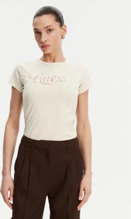 Guess T-Shirt W5GI47 KA0Q1 Écru Slim Fit