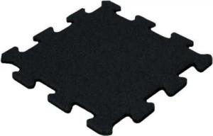 Gummi-Puzzlefliese 15 mm - 50 x 50 cm - Schwarz - Feines Granulat
