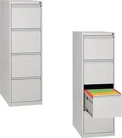 Gürkan Hängeregistraturschrank lichtgrau 4 Schubladen 40,0 x 62,0 x 132,0 cm, 1 St.