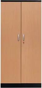 Gürkan Metallschrank 100125 tiefschwarz, buche 4 Fachböden 92,0 x 42,0 x 195,0 cm, aufgebaut, 1 St.