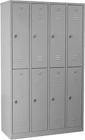 Gürkan Spind lichtgrau 106315, 8 Schließfächer 117,0 x 50,0 x 195,0 cm