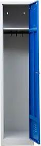 Gürkan Spind lichtgrau, enzianblau 104916, 1 Schließfach 40,0 x 50,0 x 180,0 cm