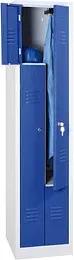 Gürkan Z-Spind lichtgrau, blau 106552, 2 Schließfächer 40,0 x 50,0 x 180,0 cm