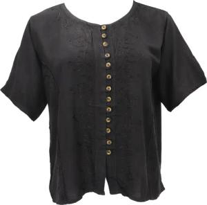 Guru-Shop Longbluse Kurzes Blusentop Boho chic, indische Hippie.. alternative Bekleidung