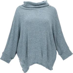 Guru-Shop Longsleeve Oversize Shirt, Rollkragen Strickshirt, plus..