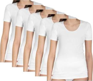 HAASIS Bodywear 1919 Unterhemd Damen Shirt 66501620-weiss (Packung, 5-St., 5er Pack) Optimale Passform, pflegeleicht, formbeständig, hautfreundlich
