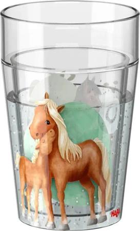Haba Becher HABA Glitzerbecher Pferde Doppelwandig Kunststoff