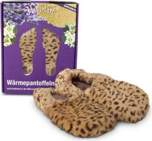 Habibi Plush Habibi Wärmeschuhe Leo Gr L (EU 41-45) für Mikrowelle/Ofen Hüttenschuhe (1 Paar Wärme-Hausschuhe, 1 Paar Wärmeschuhe)