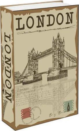 HAC24 Buchtresor Buchattrappe Versteck Büchersafe Geheimversteck Safe Geldkassette, inkl. 2 Schlüssel New York oder London