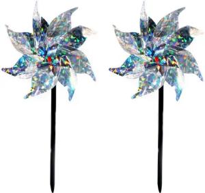 HAC24 Tierabwehr-Attrappe Windrad Vogelabwehr Vogelschreck Taubenabwehr Windspiel, (2-St), Reflektierend