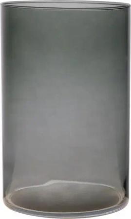 Hakbijl Glass Dekovase Grau, Durchmesser 13 cm