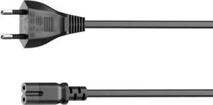 Hama 5m Euro-Stecker Netz-Kabel Strom-Kabel Stromkabel, Euro-Stecker, 2-Pol.-Kupplung (500 cm), Dopplenut Geräte-Kupplung Typ C CEE 7/16 für Konsole TV Radio etc