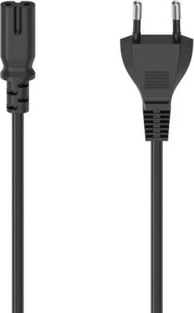 Hama Netzkabel mit Eurostecker, 2-Pin-Stecker, Doppelnut/C7, 1,5 m, Schwarz Netzkabel, (150 cm)