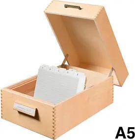 HAN Karteikasten DIN A5 für 1.500 Karteikarten braun mit Deckel