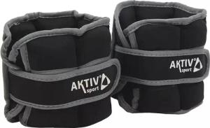 Handgelenk- und Knöchelgewichte Aktivsport 2x2 kg schwarz-grau, verstellbar