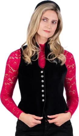 Hangowear Trachtenbluse Trachtenmieder - QALINA SAMT - schwarz