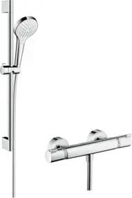 hansgrohe Brausesystem Croma Select S 669mm Brausestange, m Thermostat, weiß/chrom