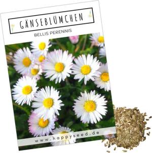HappySeed Blumensamen Gänseblümchen Samen - Bellis perennis, Blumen