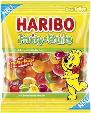 HARIBO Süßigkeit, Haribo Fruity Fruits mit süß-sauren Fruchtkombinationen Beutel 160g