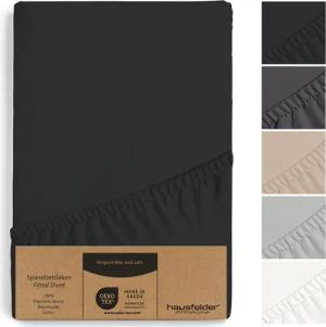 Hausfelder Spannbettlaken Topper Bettlaken 90/100x200 cm, bis 15 cm Matratzenhöhe, Schwarz, Jersey-Baumwolle, Gummizug: rundum, (1 Stück), verschiedene Farben und Größen