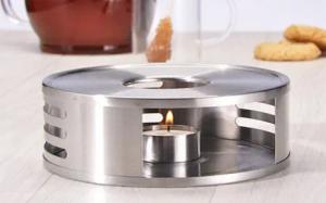 Haushalt International Teestövchen Edelstahl Stövchen inkl. Teelichthalter Kaffee Tee Wärmer