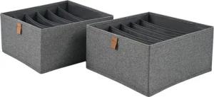 hausleben Organizer Box 2er Set – 6 Fächer je Box, Faltbare Aufbewahrungsbox aus Stoff 30x30x15cm