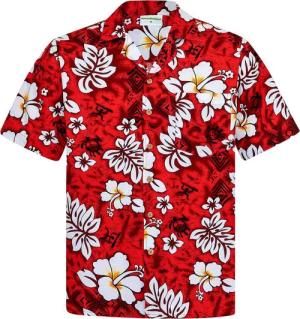 Hawaiihemdshop.de Hawaiihemd Hawaii Hemd Herren Baumwolle Kurzarm Hawaiihemd mit Blüten