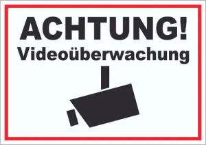 HB-Druck Aufkleber Achtung Videoüberwachung Kameraüberwachung Aufkleber, wetterfest, UV-beständig, kratzfest