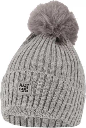 Heatkeeper - Heatkeeper - Thermomütze + Bommel Damen - Grau - Einheitsgröße