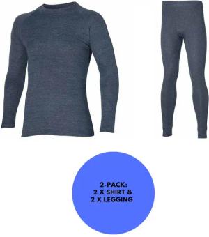 Heatkeeper - Thermo-Set Herren - 2 x Hemd/Hose - Herren Anthrazit - 2er-Pack