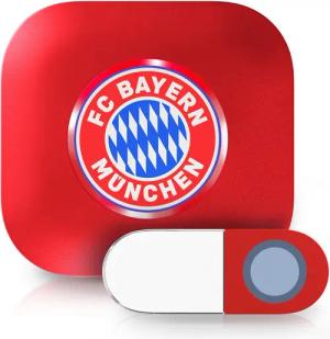 Heidemann Steckdosen-Türgong Heidemann Funkgong-Set Stern des Südens FC Bayern München, 433, rot (2-tlg) LED-Signal, Steckdosenbetrieb, 36 Melodien, hohe Reichweite