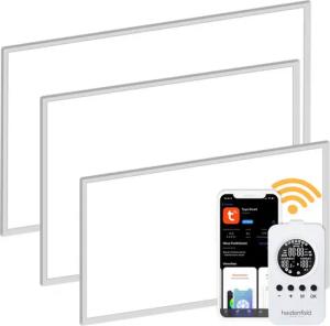 Heidenfeld Infrarotheizung 600 - 1200 W Wand Decke Elektroheizung HF-HP110 - 10 J. Garantie, App-Steuerung & Thermostat - Infrarot Wandheizung Heizkörper