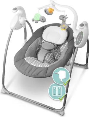 HEIMWERT Babyschaukel Babywippe mit Sound elektrisch Fernbedienung Baby Schaukel, Easyfold für einfachen Transport, schnell beruhigt