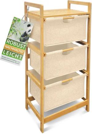 HEIMWERT Wäschekorb Wäschekorb Regal 3 Fächer Wäschesortierer Wäschesammler