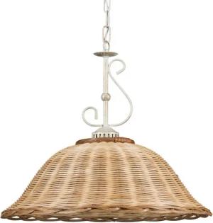 Helios Leuchten Hängeleuchten Rattan, Korblampe, Rattanlampe skandinavischer Stil, Boho Hängelampe, für Esstisch Wohnzimmer Küche, handgefertigtes Produkt