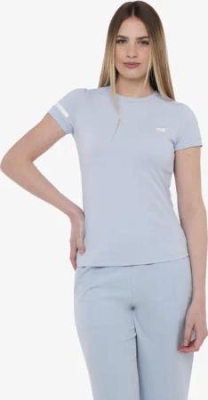 hellblaues synthetisches Fitness-T-Shirt für Damen