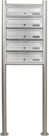 HELO24 Standbriefkasten Briefkastenanlage 5 Fächer (1x5) VH5