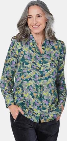 Hemdbluse mit Druck - bunt / gemustert - Gr. 42 von Goldner Fashion