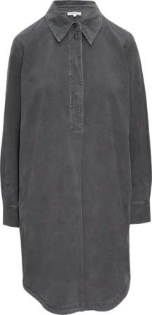 Hemdblusenkleid aus Feincord mit seitlichen Eingrifftaschen