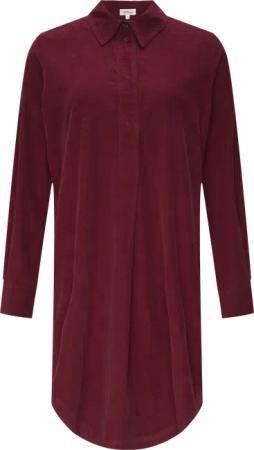 Hemdblusenkleid aus Feincord mit seitlichen Eingrifftaschen