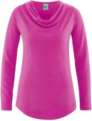 HempAge Damen Langarmshirt mit Wasserfallkragen Hanf/Biobaumwolle