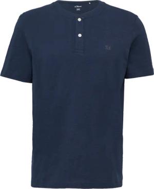 Henley-Shirt mit Flammgarnstruktur