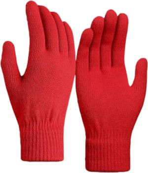 herémood Strickhandschuhe Strickhandschuhe Winter Damen Herren Warme Acryl Thermo Outdoor Rot (Thermo Winterhandschuhe gestrickt – Herren Damen Unisex, 2-St., Elastische warme Handschuhe Acryl – Sport Outdoor Alltag) Atmungsaktiv, Kälteschutz, weich & rob