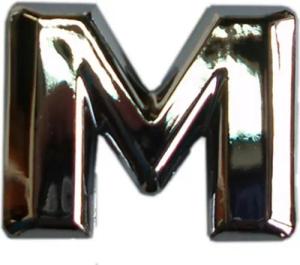 Hermann Schütz Aufkleber Hermann Schütz 3D-Relief-Chrome-Buchstabe M