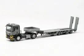 HERPA 316194 1:87 MAN TGS NN (individual) 4x4 Allrounder-Sattelzug grau/gelb