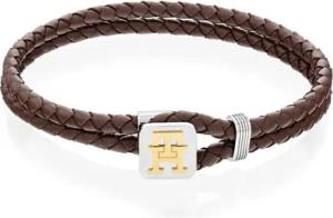 Herren Armband aus Leder, Edelstahl, teils vergoldet