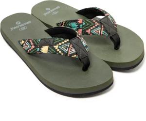 Herren BRASILERAS Toe Flip Flops Militärgrün Anti-Rutsch-Sohle