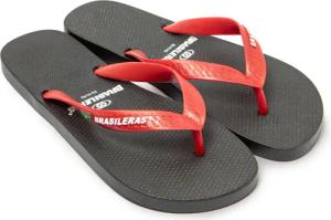 Herren BRASILERAS Toe Flip Flops Rot und Schwarz mit rutschfester Sohle