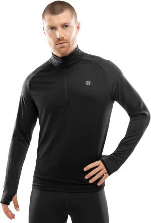 Herren Fitness -sweatshirt halblanger reißverschluss Intuit Black Schwarz